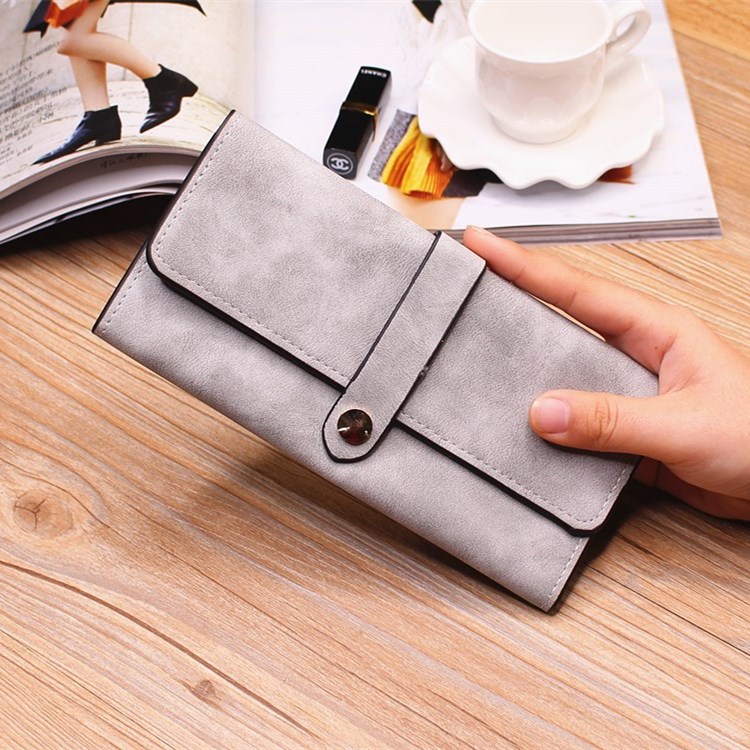 Ms Wallet Long Section Female Wallet Buckle Student Wallet Campus Style