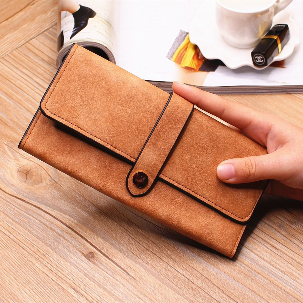 Ms Wallet Long Section Female Wallet Buckle Student Wallet Campus Style