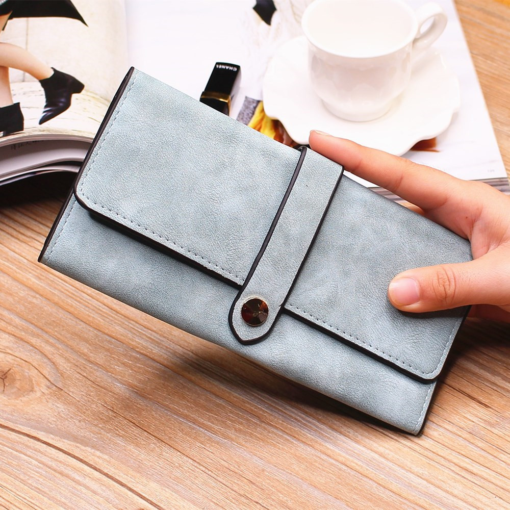 Ms Wallet Long Section Female Wallet Buckle Student Wallet Campus Style