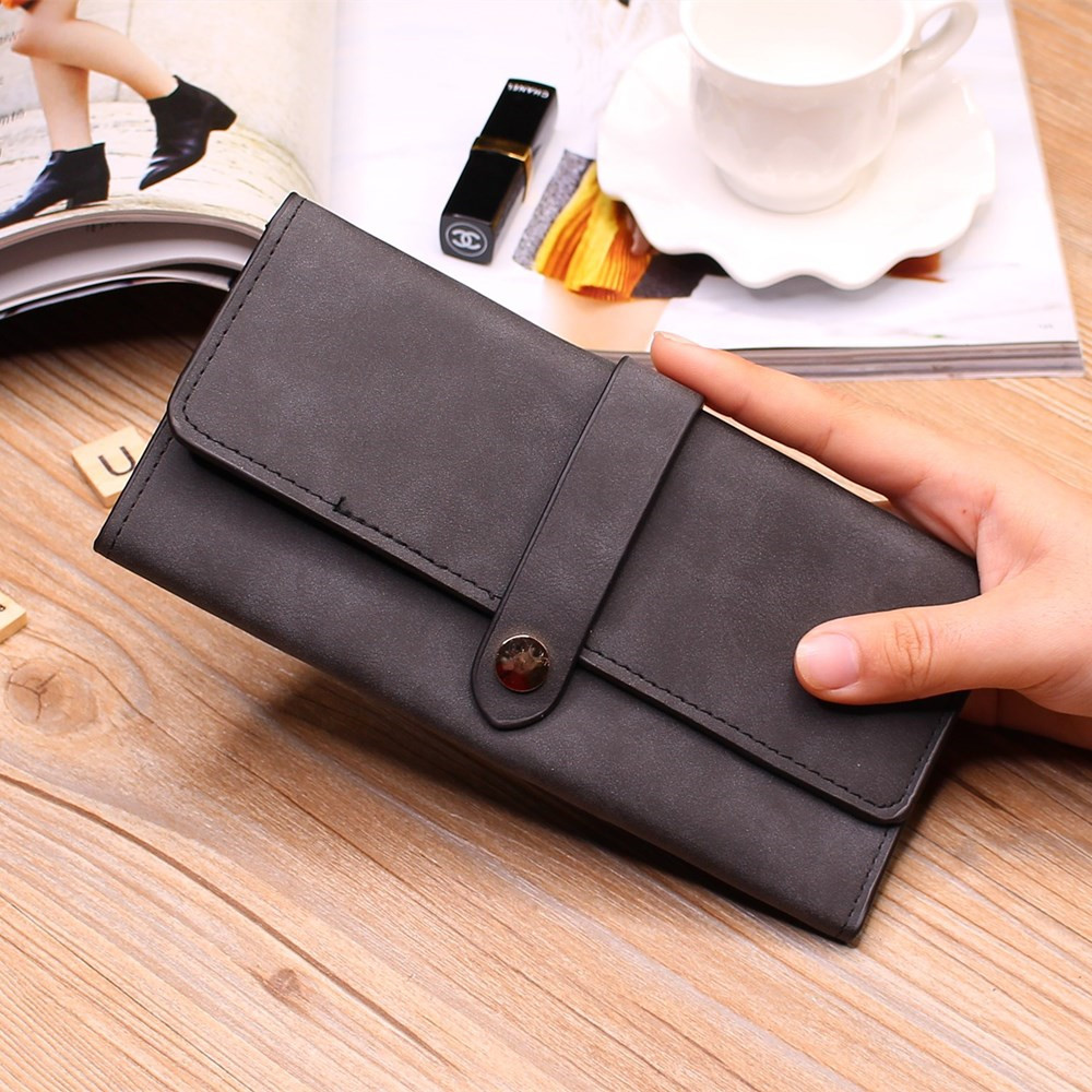 Ms Wallet Long Section Female Wallet Buckle Student Wallet Campus Style