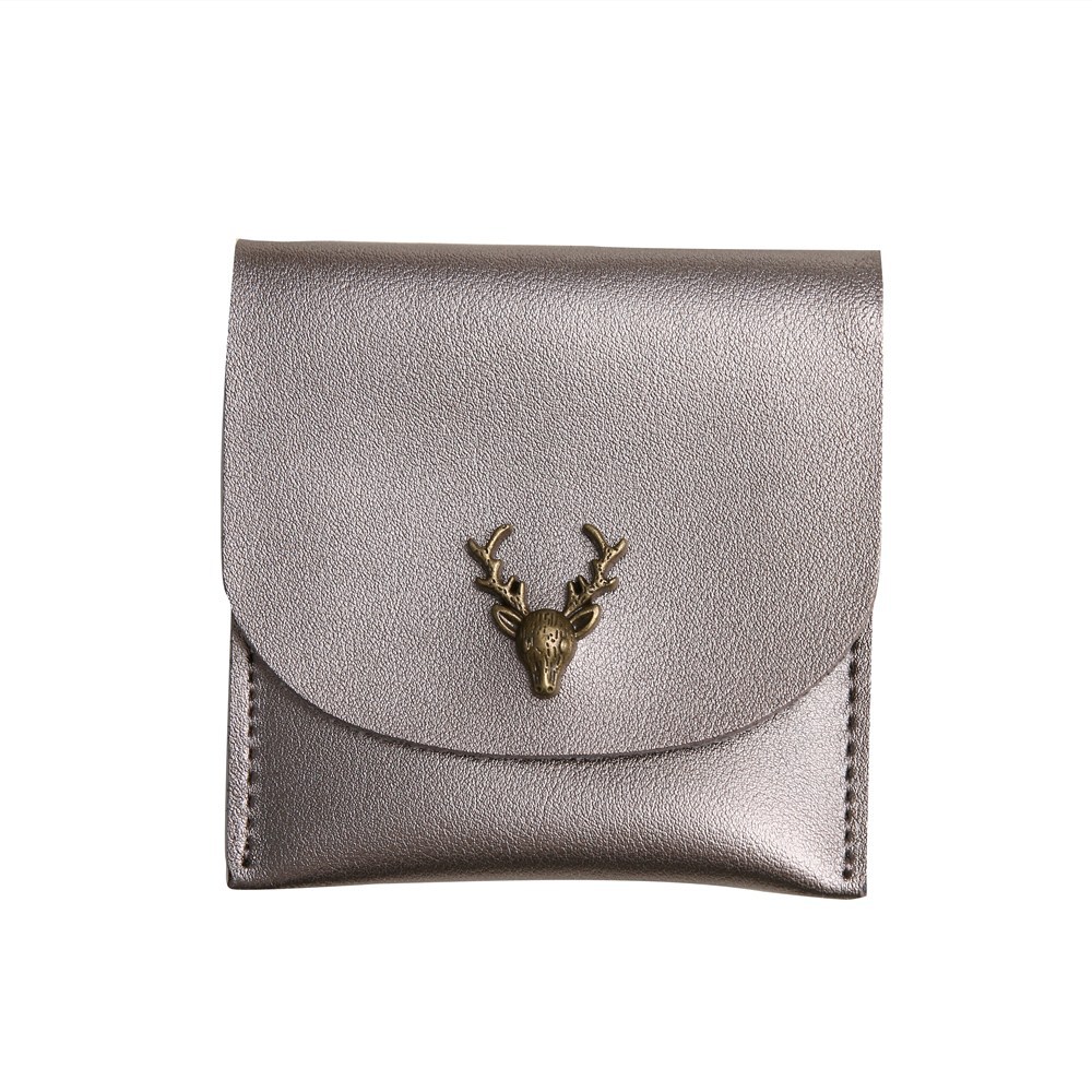Trend Small Wallet Simple Wallet Short Section Female Buckle Coin Purse Lovely Deer Head Card Pack