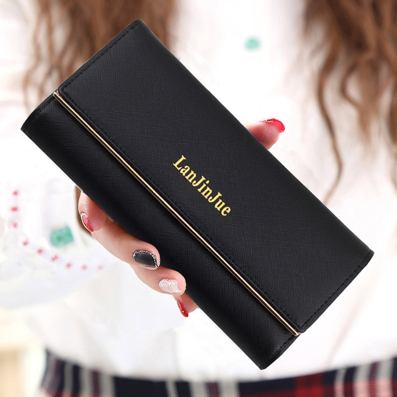 The New Ms Wallet Long Section Wallet High Capacity  Retro Female Three Fold Wallet Hand Bag