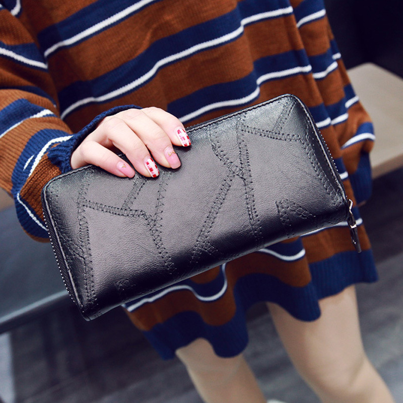 Simple Personality Ms Wallet Long Section Hand Bag Student Wallet Zipper Female Wallet