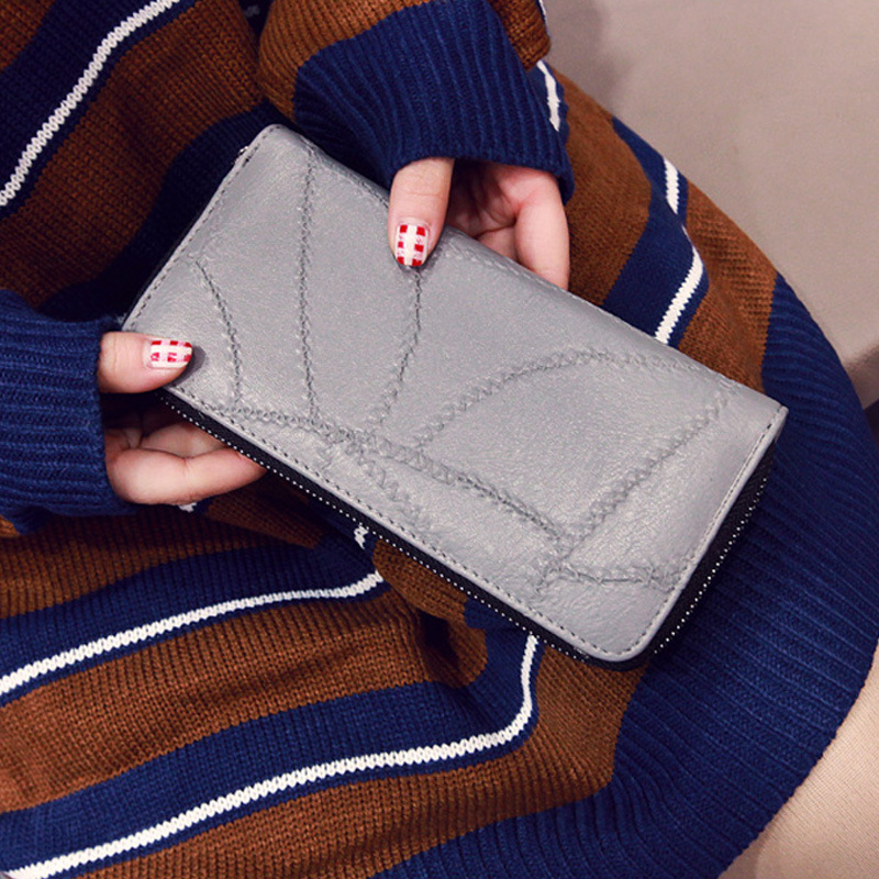 Simple Personality Ms Wallet Long Section Hand Bag Student Wallet Zipper Female Wallet