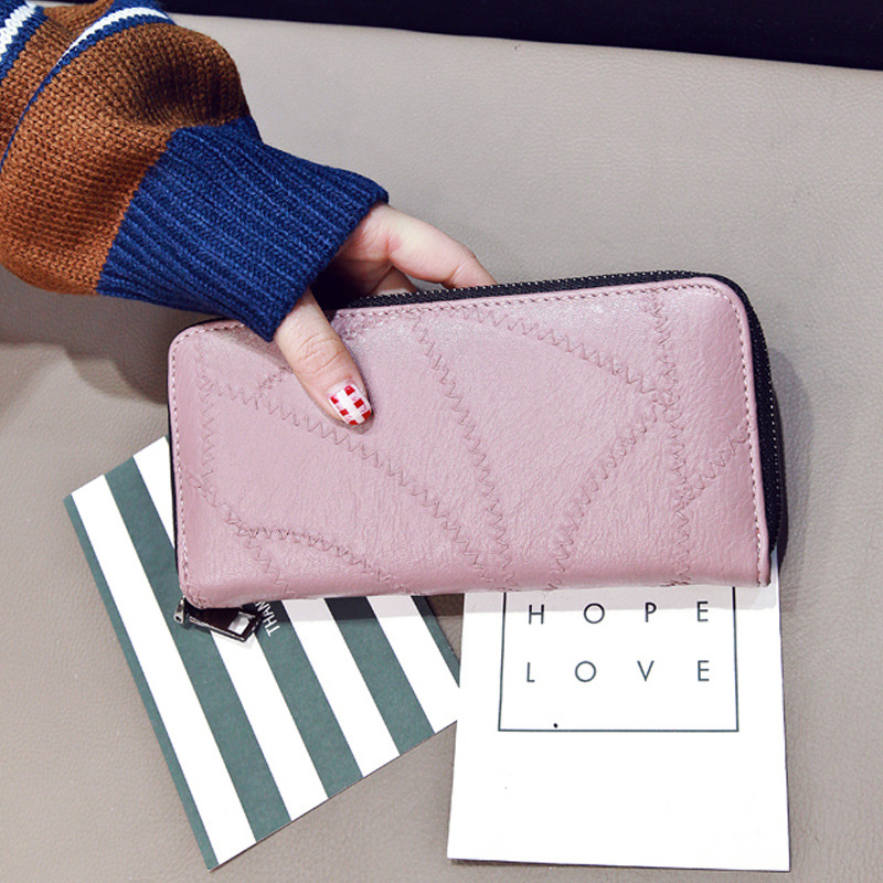 Simple Personality Ms Wallet Long Section Hand Bag Student Wallet Zipper Female Wallet