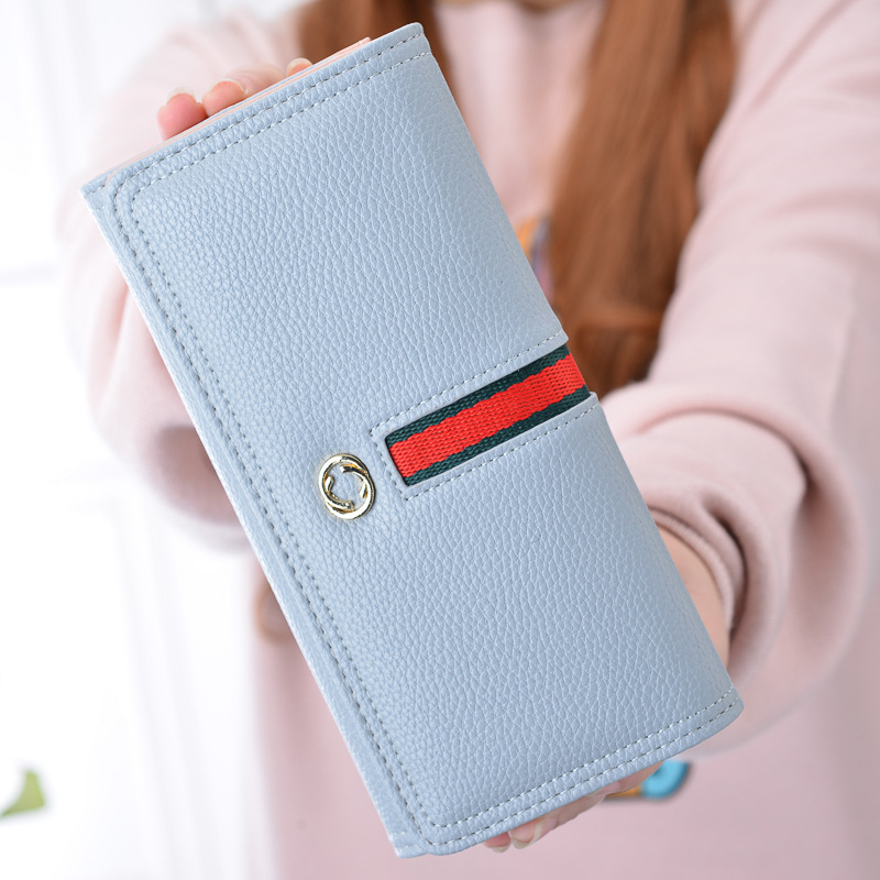 The New Wallet Ms Long Section Western Style Fashion High Capacity Buckle Soft Wallet Female Wallet