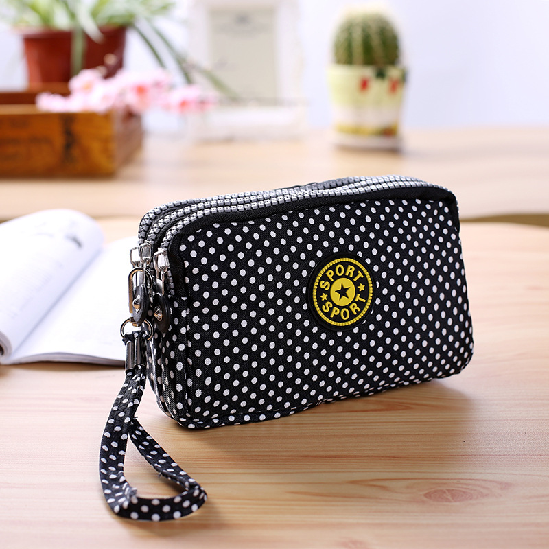 The New Cartoon Hand Bag Three Layers Zipper Short Section Mobile Phone Bag Ms Coin Purse