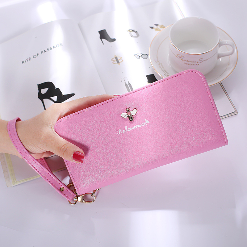 Ms Hand Bag Long Section Zipper Wallet Litchi Pattern Fashion Leisure Wallet
