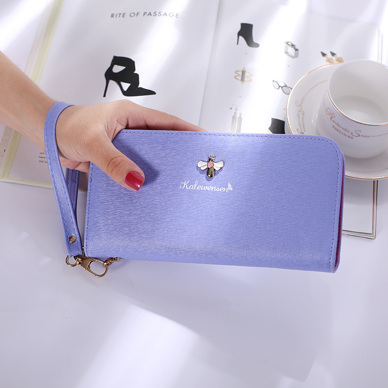 Ms Hand Bag Long Section Zipper Wallet Litchi Pattern Fashion Leisure Wallet