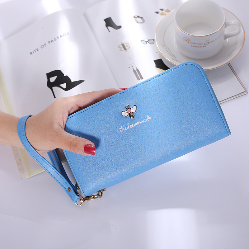Ms Hand Bag Long Section Zipper Wallet Litchi Pattern Fashion Leisure Wallet