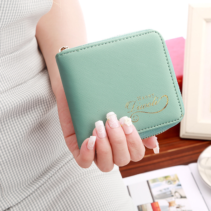 The New Simple Square Ms Wallet Zipper Small Wallet Tassel Mini Coin Purse