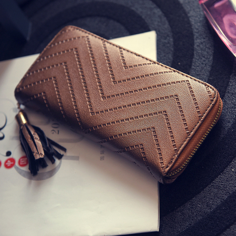 Ms Simple Personality Wallet Long Section Hand Bag Student Wallet Zipper Wallet Mobile Phone Bag