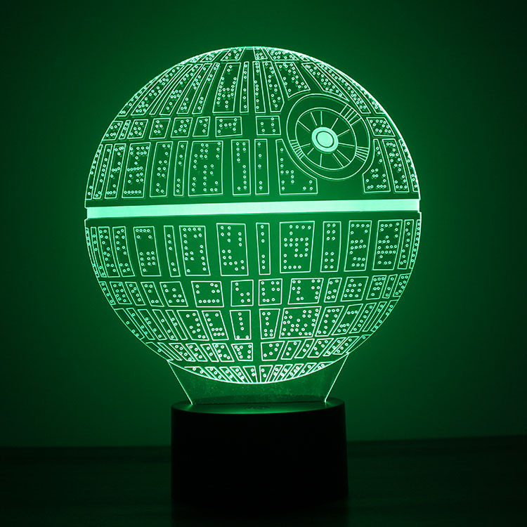 Rainbow Color 3D night Light Button USB Powered by Environmental Protection LED Star Wars Gift