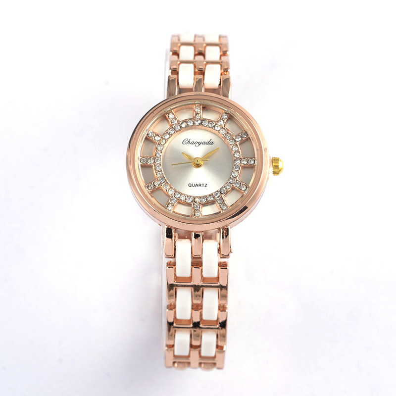 Diamond Double Circle Disc Ms Bracelet Watch Fashion Ceramics Watch