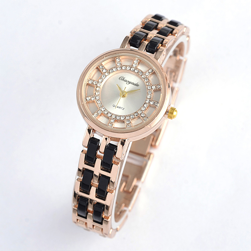 Diamond Double Circle Disc Ms Bracelet Watch Fashion Ceramics Watch