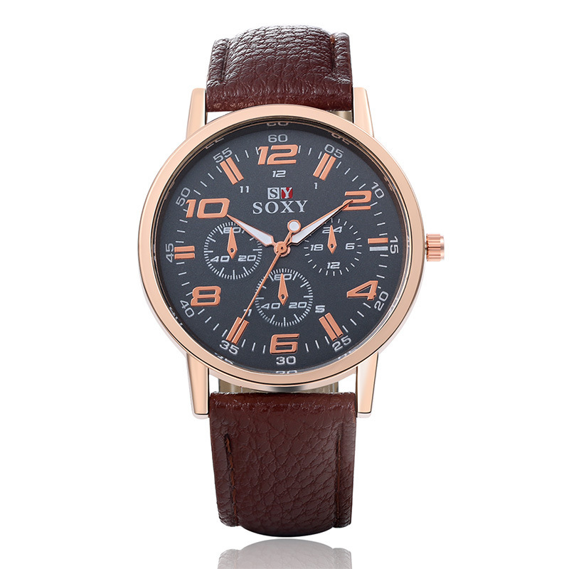 Men Belt Double Show Digital Quartz Leisure Movement Student Watch
