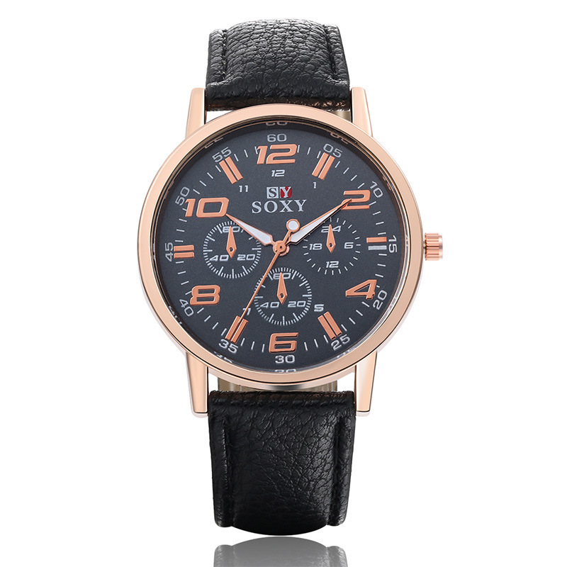 Men Belt Double Show Digital Quartz Leisure Movement Student Watch