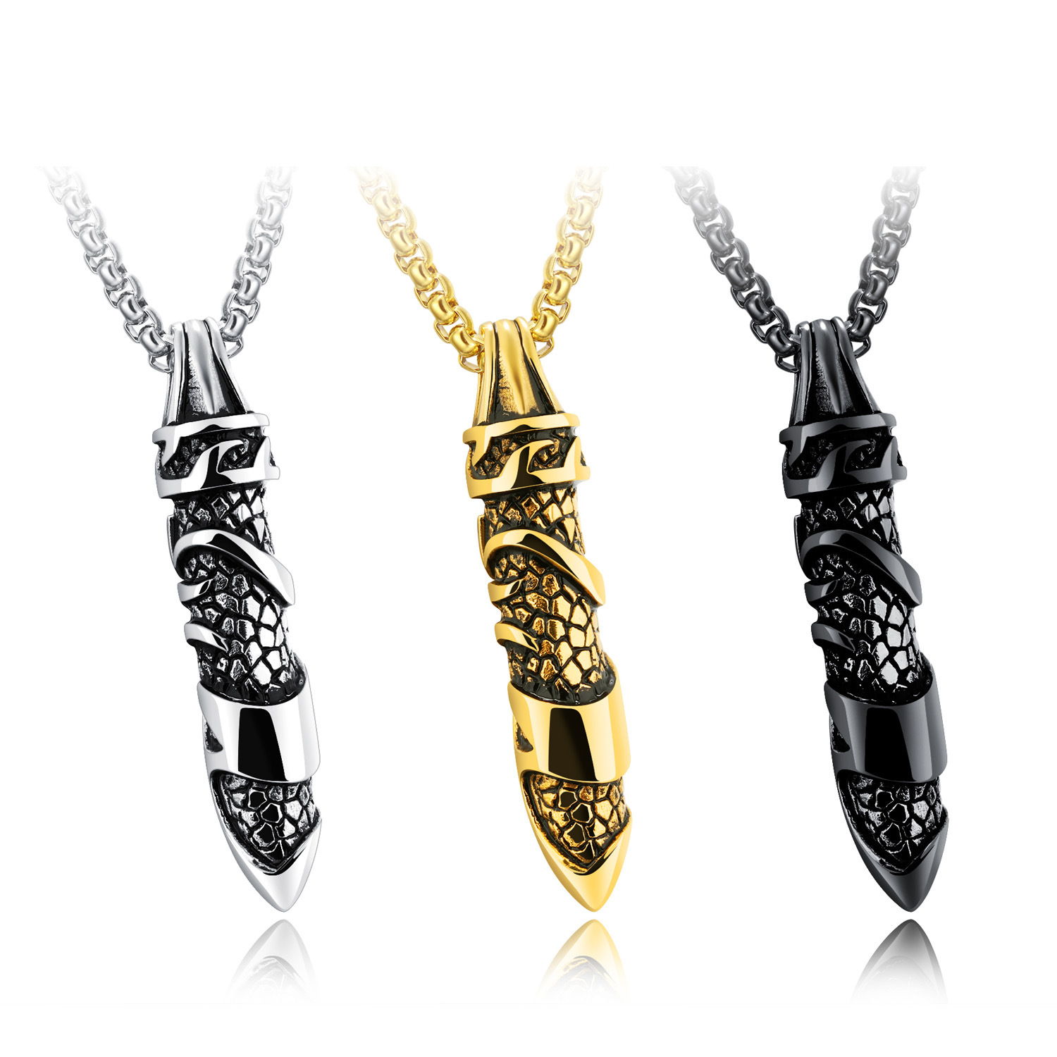 Men Domineering Casting Personality Necklace Trend Fashion Titanium Steel Pendant