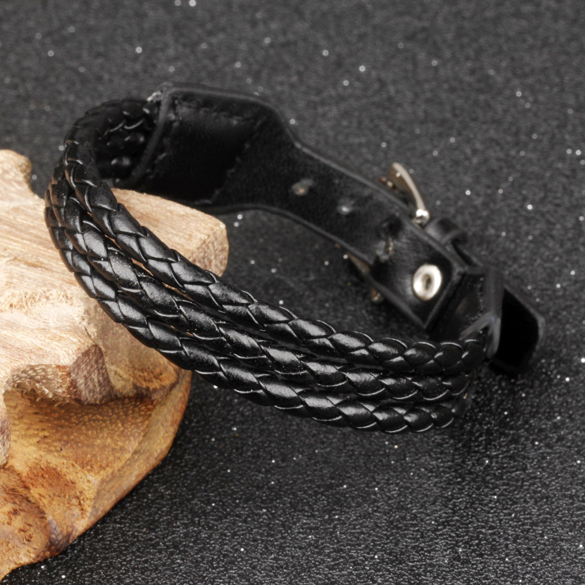 Men Western Style Personality Bracelet Leather Manual Weave Fashion Bracelet