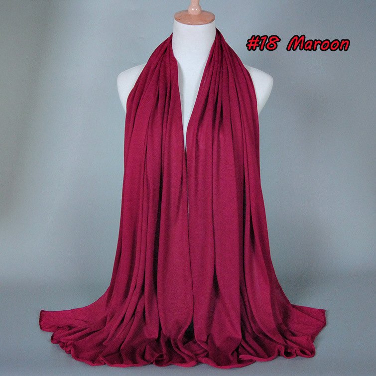 Muslim Jersey Monochrome Women Scarf Arab Women Jersey Hijab Accessories