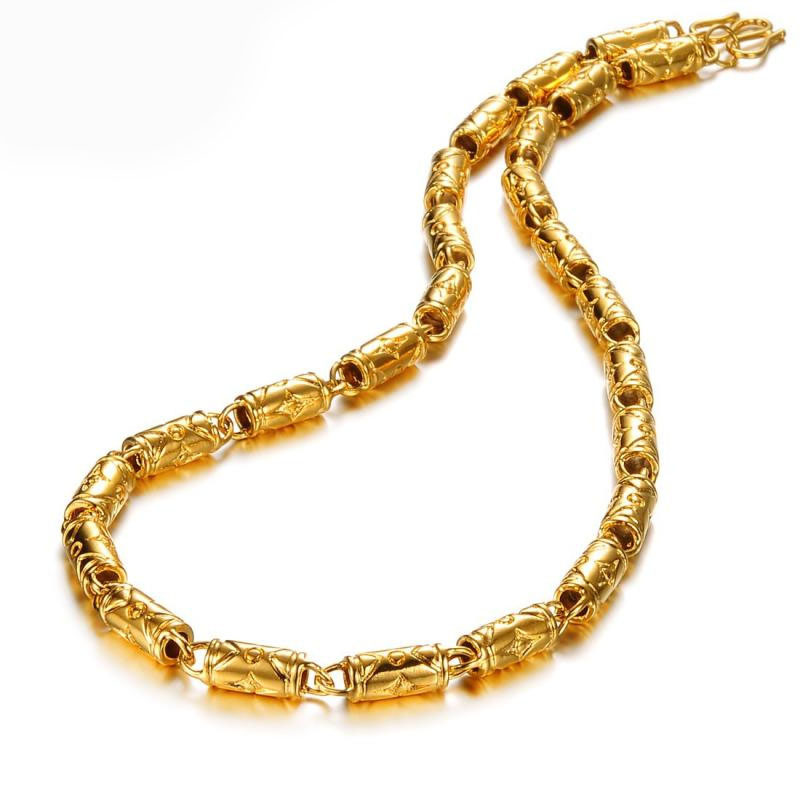 Fashion Trend Plated 18K gold Personality Bamboo Money Men Necklace