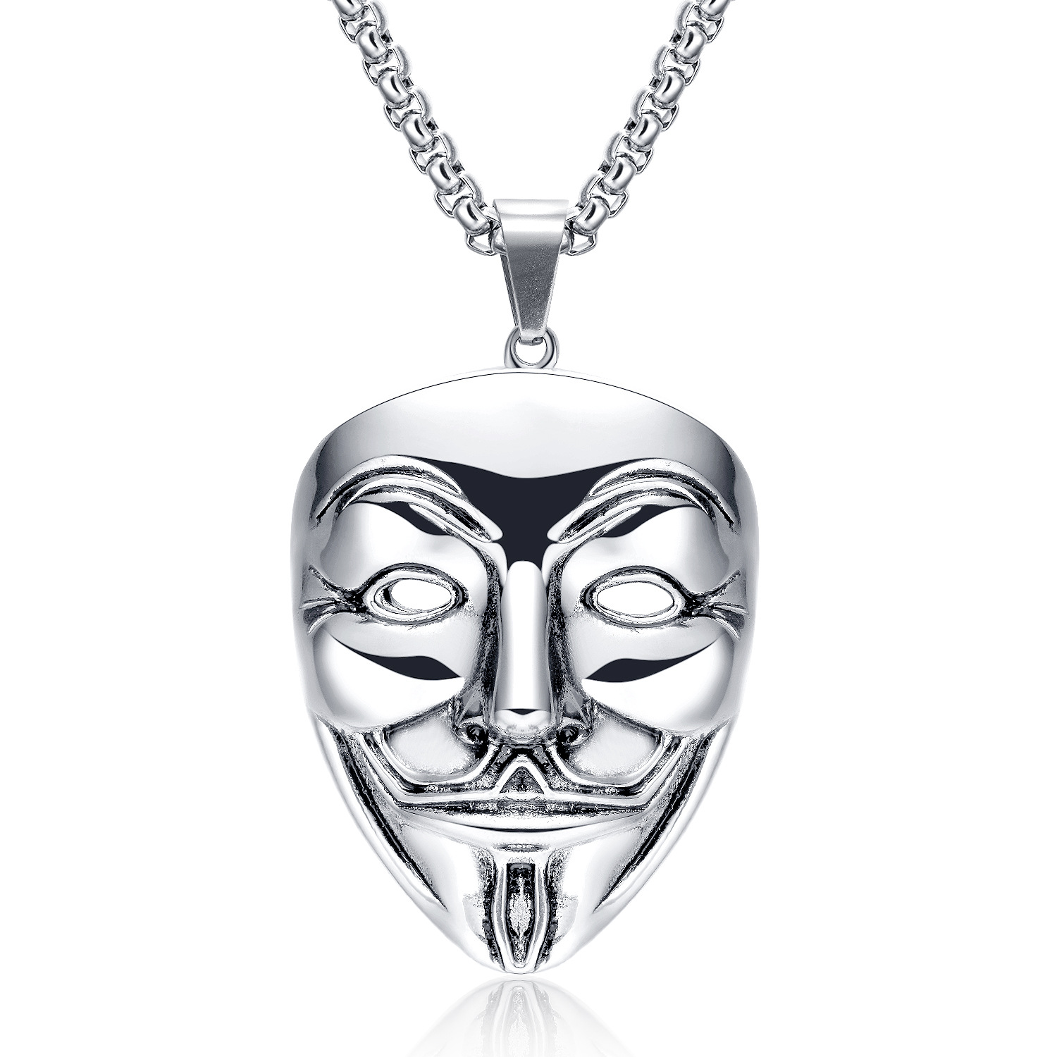 Men V Word Killers Retro Pendant Men Mask Long Section Accessories Pendant