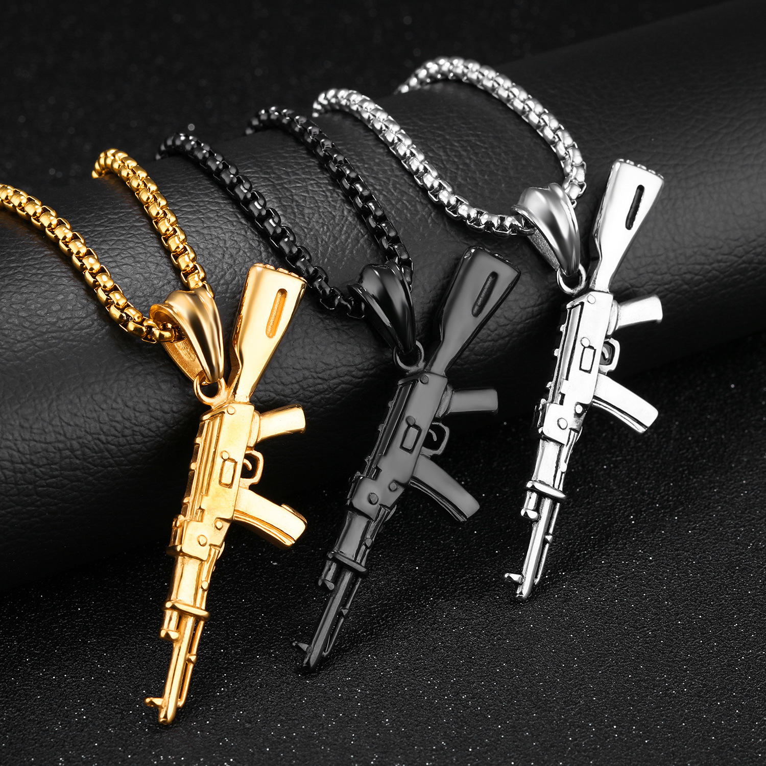 New Product Creative Fashion Trend Men Necklace Personality Pistol Pendant