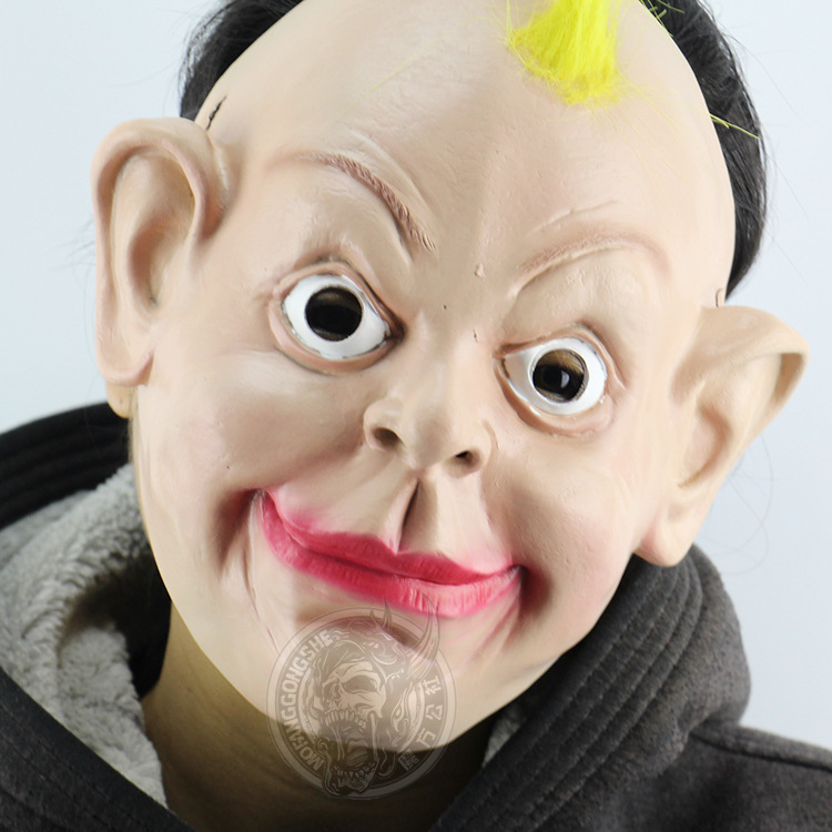 Funny Yellow Hair Halloween Prom Props Funny Emulsion Terror Ghost Mask
