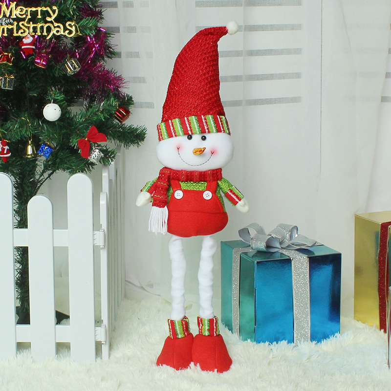 Telescopic rods Standing Christmas Old man Dolls Christmas activity gift Plush toy Decorations