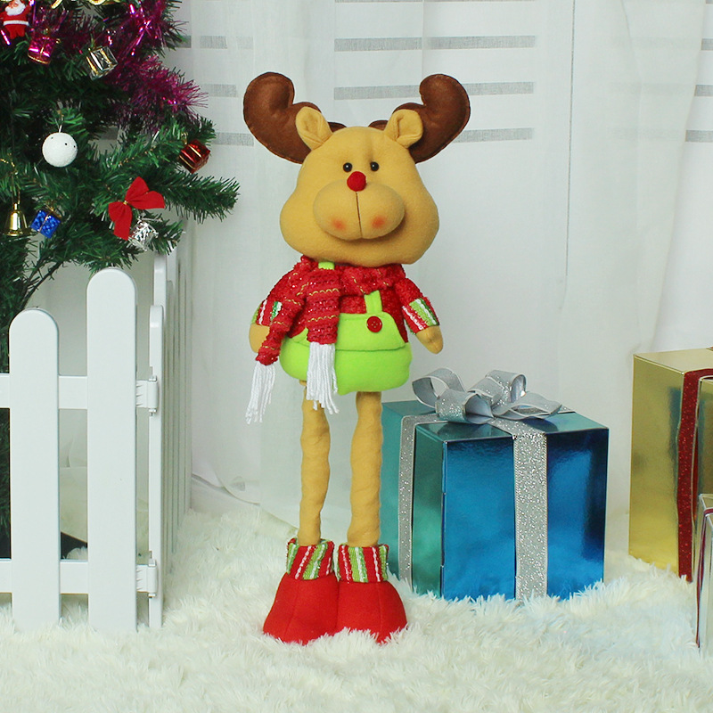 Telescopic rods Standing Christmas Old man Dolls Christmas activity gift Plush toy Decorations