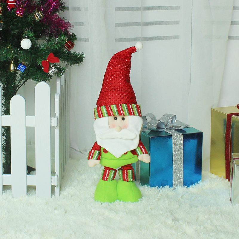 Telescopic rods Standing Christmas Old man Dolls Christmas activity gift Plush toy Decorations