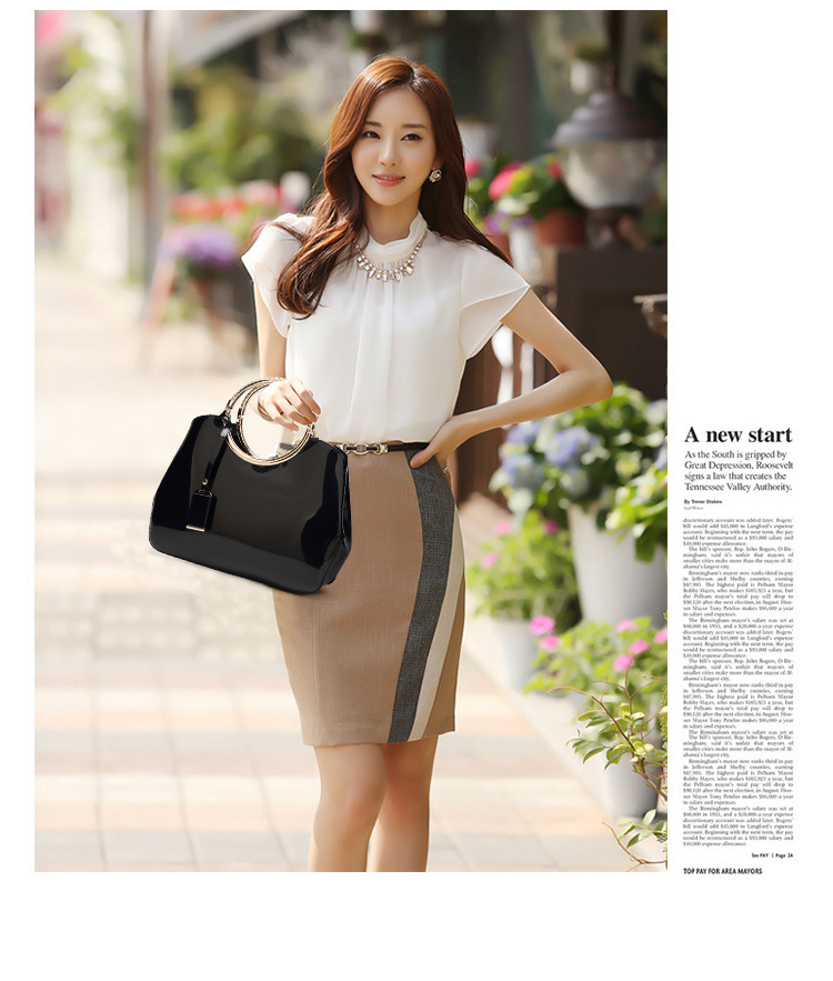 Bride pack The New Fashion Bright Patent Leather Lady bags Messenger bag Handbag Wild Shoulder Bags