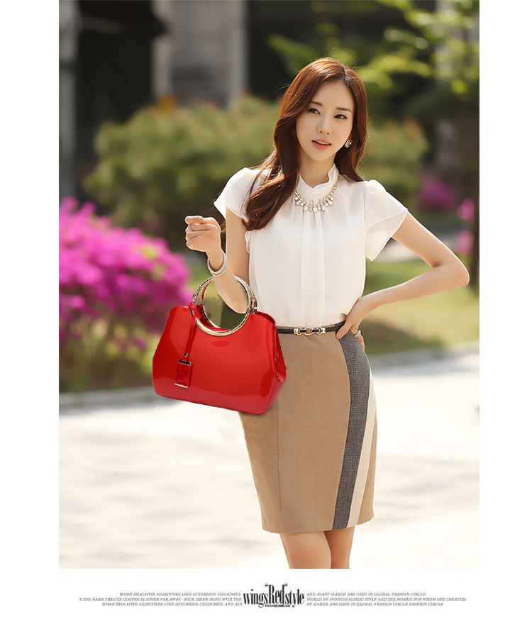 Bride pack The New Fashion Bright Patent Leather Lady bags Messenger bag Handbag Wild Shoulder Bags