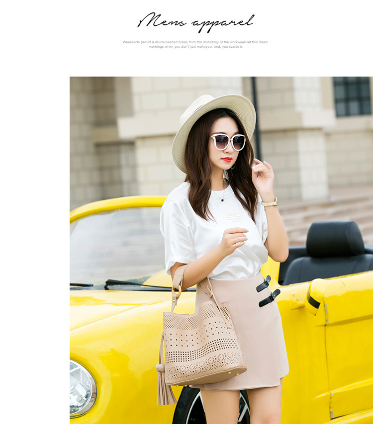 The New Female Tassel Mother Package Wild Fashion Shoulder Messenger Hollow bag