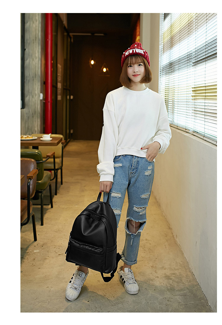 Backpack Student School bag Leisure Travel bag PU Leather Soft Cover Trend Lady Bags Handbags