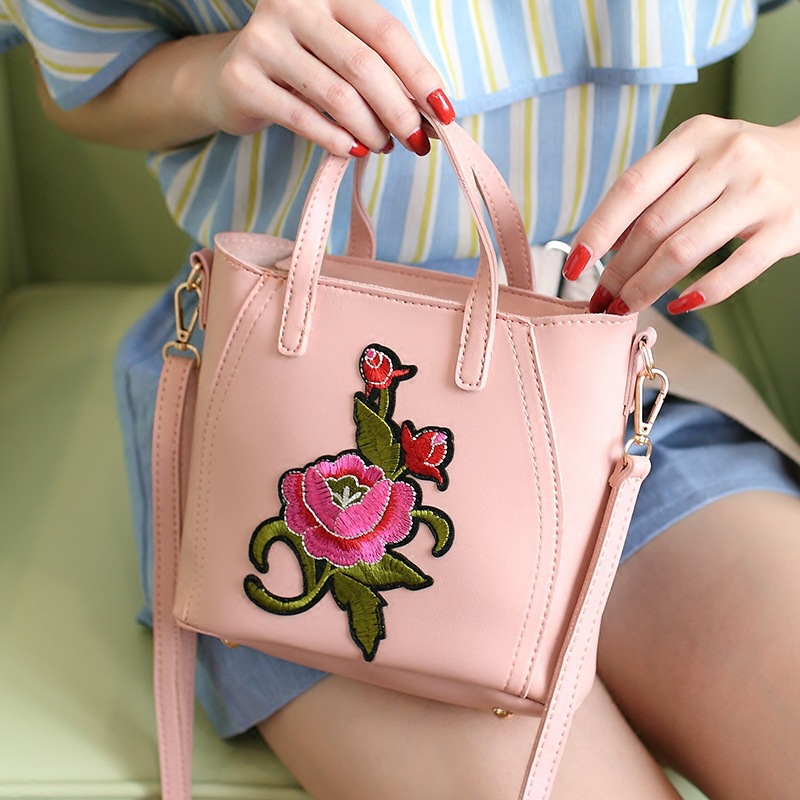 Ms Embroidered Handbag The New Simple Shoulder Bags Wild Classic Messenger Bag