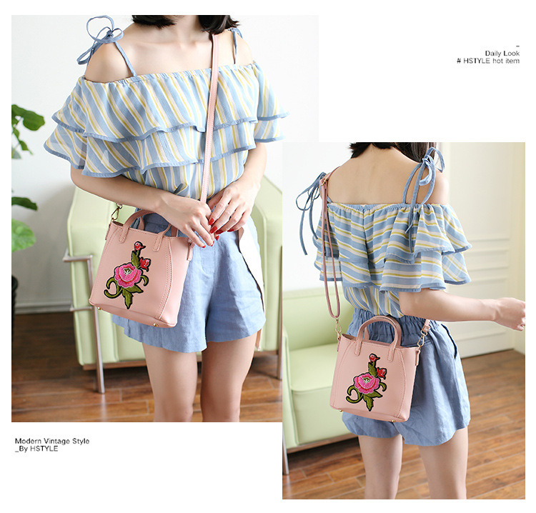 Ms Embroidered Handbag The New Simple Shoulder Bags Wild Classic Messenger Bag