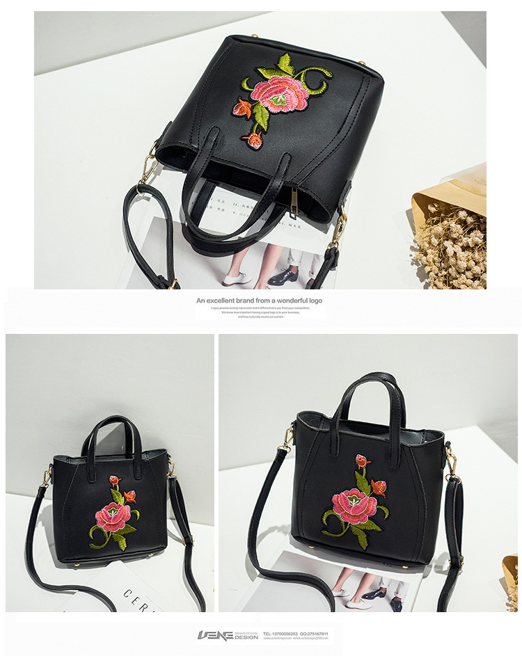 Ms Embroidered Handbag The New Simple Shoulder Bags Wild Classic Messenger Bag