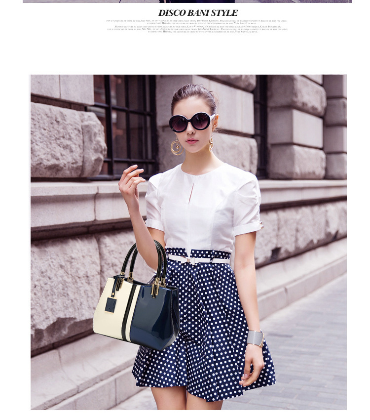 Western Style Fashion Lady Bags Patent Leather Glossy Handbag Shoulder Messenger Lady Bags
