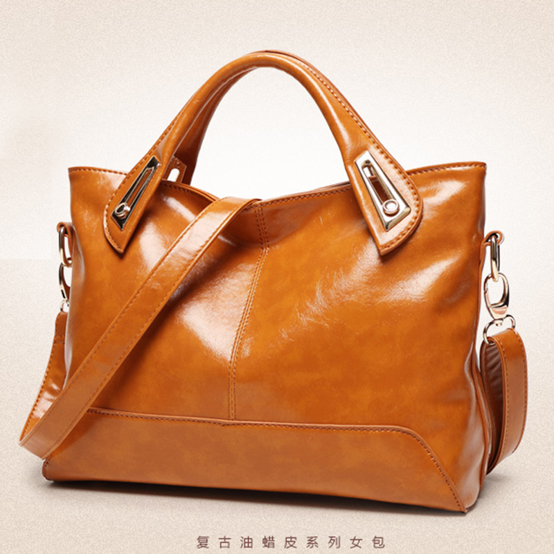 Fashion Trend Lady Bags Oil Wax Ms Leisure Shoulder Messenger Handbag