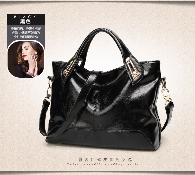 Fashion Trend Lady Bags Oil Wax Ms Leisure Shoulder Messenger Handbag