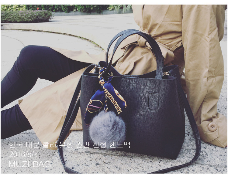 Ms Trend Personality Simple Wild Messenger Bag Bucket bag Soft Skin Shoulder Bags Handbag