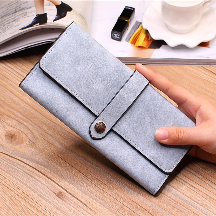 Ms Wallet Long Section Female Wallet Buckle Student Wallet Campus Style