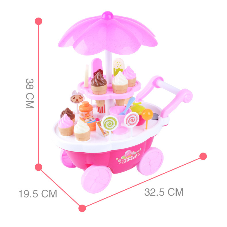 Girl toy child Going Home Music light Lovely Mini Ice Cream Candy Trolley Toy