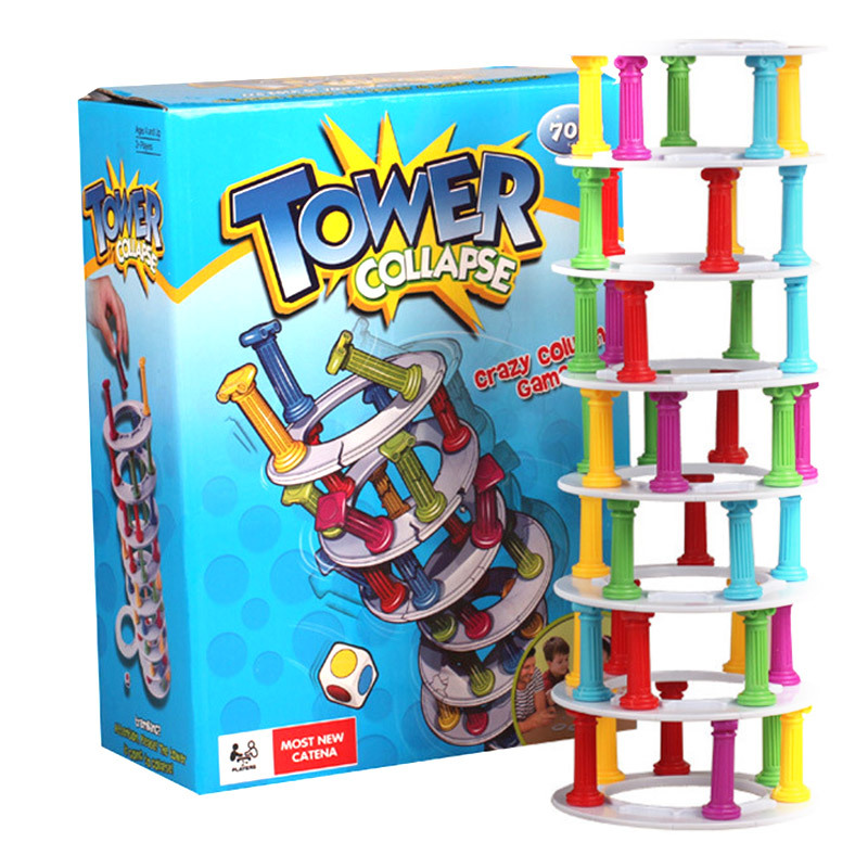 Child Pisa Tower Stack High Table Games Building Blocks Heap high get Together Toy