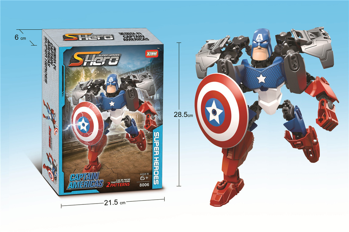 Child The Avengers Deformation Fit Building Blocks toy Super Hero iron Man Batman Captain America