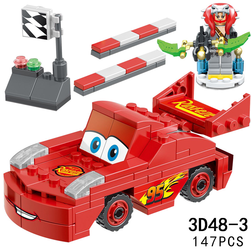 Child toy Adult Car Assembly Fight Interpolation Building Blocks Mini Racing Brain Game