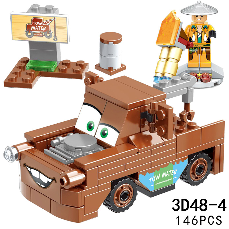 Child toy Adult Car Assembly Fight Interpolation Building Blocks Mini Racing Brain Game