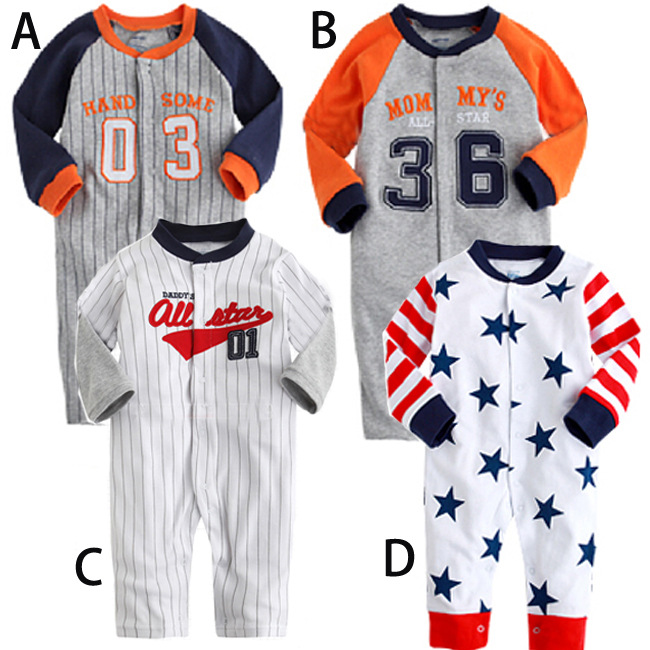Fashion Boy Baby Baseball Movement Clothing Romper Climb Dress Stripes Jumpsuit