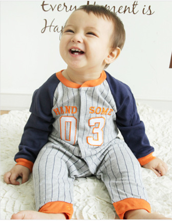 Fashion Boy Baby Baseball Movement Clothing Romper Climb Dress Stripes Jumpsuit